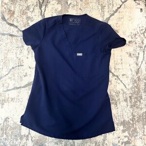 Figs Navy Blue Scrub Top XXS